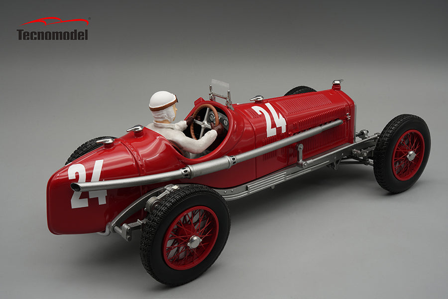 TECNOMODEL - 1:18 Alfa Romeo P3 Tipo B Monza GP Tazio Nuvolari #24 1932 w/pilot