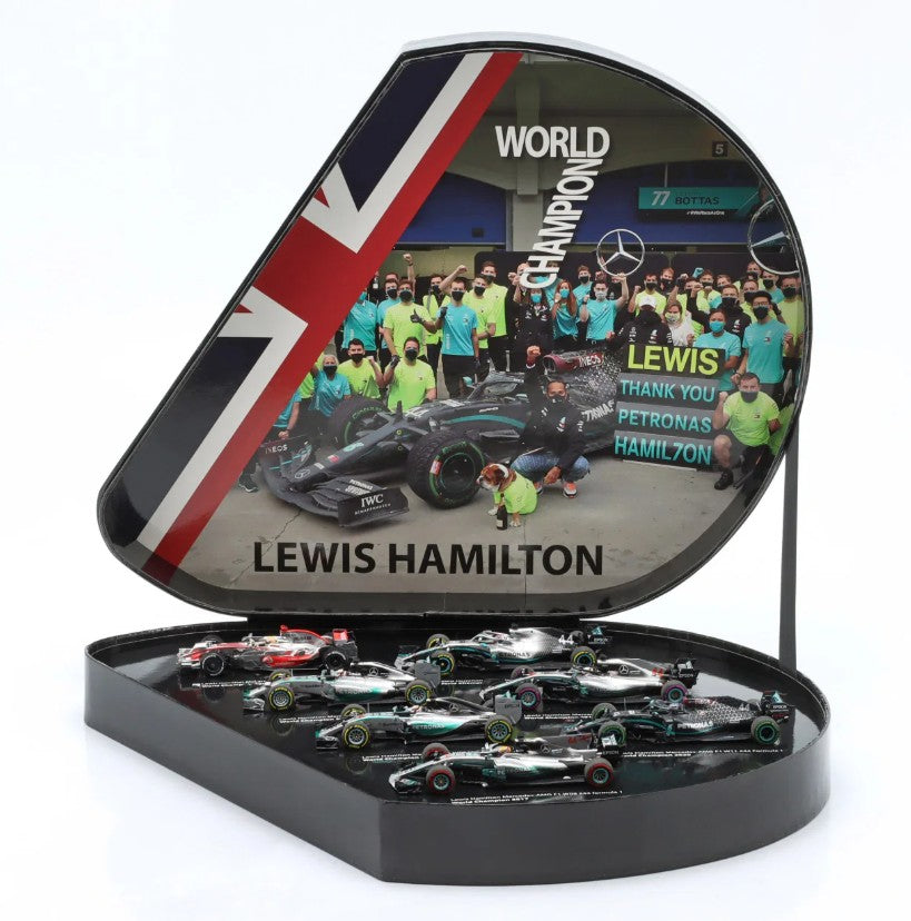 1:43 MINICHAMPS - F1 car-set Lewis Hamilton 7° world champion 2008-2020