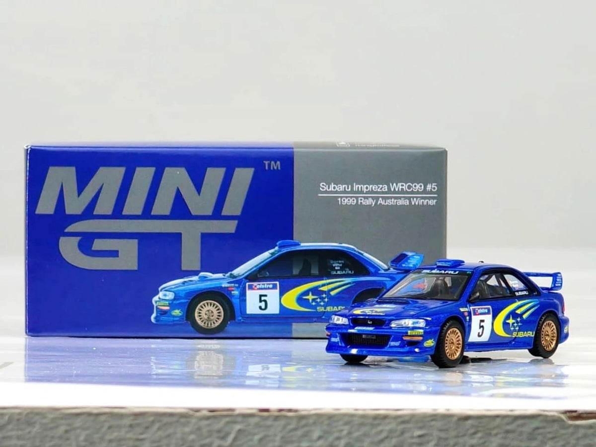 MINI GT - 1:64 - Subaru Impreza WRC99 Prodrive Rally Australia '99 winner Burns-Reid