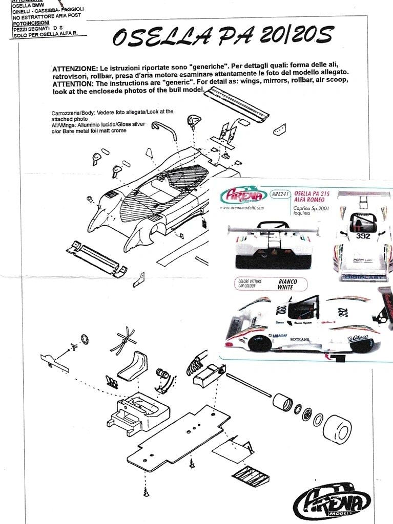 Arena 1:43 - Osella Alfa PA21S Hilclimb Caprino 2001 #392 Iaquinta Resin metal KIT to built