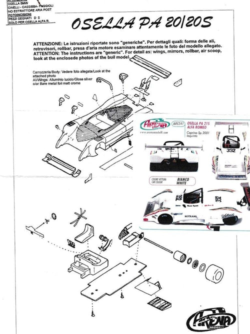 Arena 1:43 - Osella Alfa PA21S Hilclimb Caprino 2001 #392 Iaquinta Resin metal KIT to built