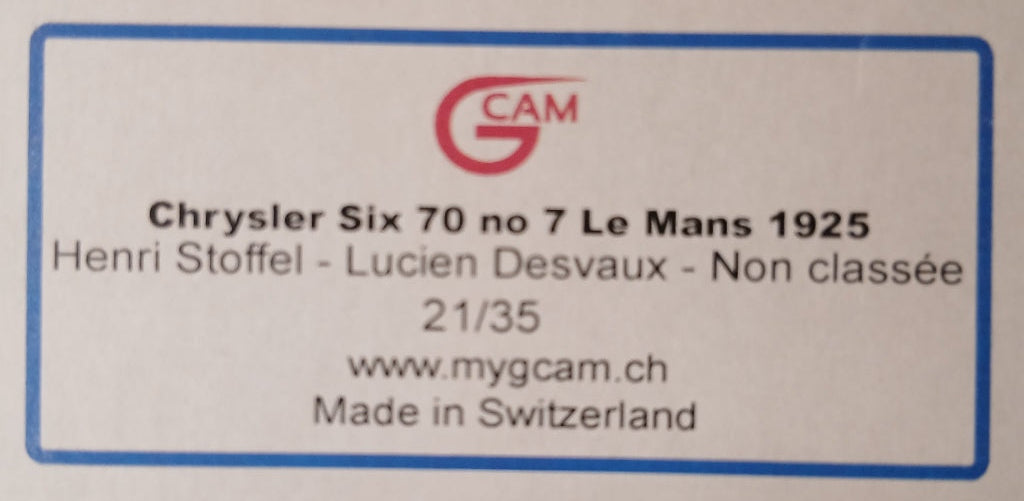 GCAM 1:43 - Chrysler Ty.70/L6 Le Mans '25 #7 Resin Kit to biult