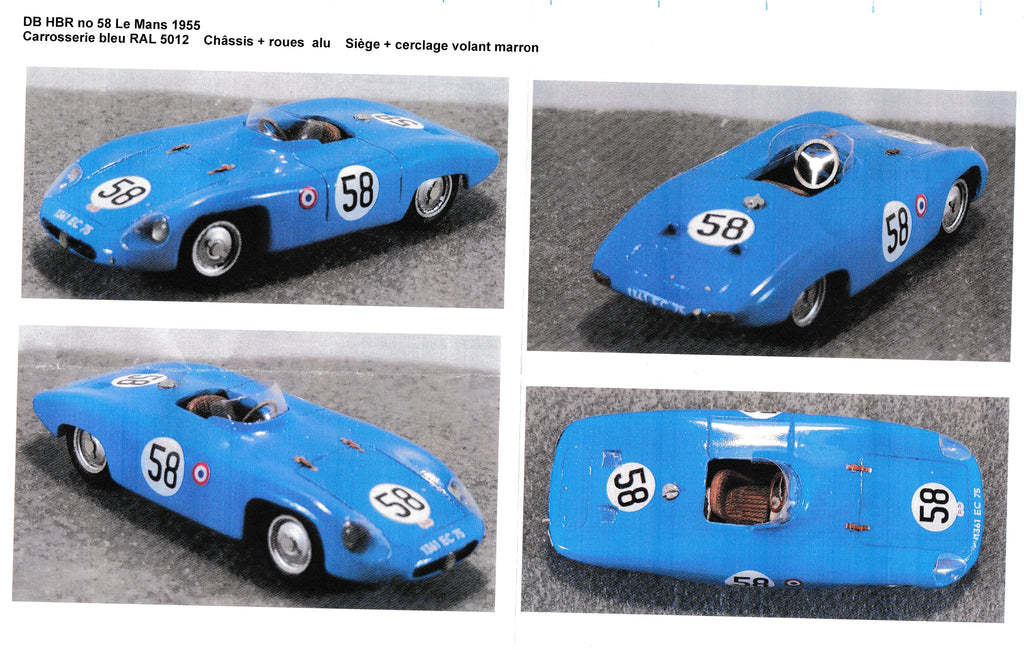 GCAM 1:43 - DB HBR Panhard 750/L2 Le Mans '55 #58 Resin Kit to built Pre-Painted body