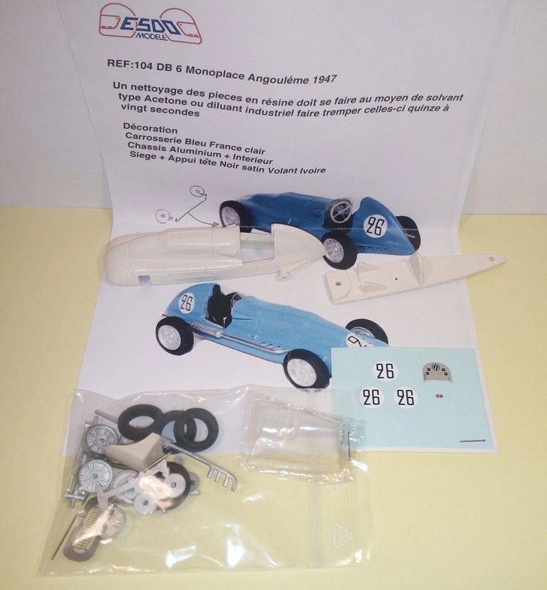 ESDO 1:43 - DB.6 Citroen monoplace Angouleme 1947 Resin metal kit to built