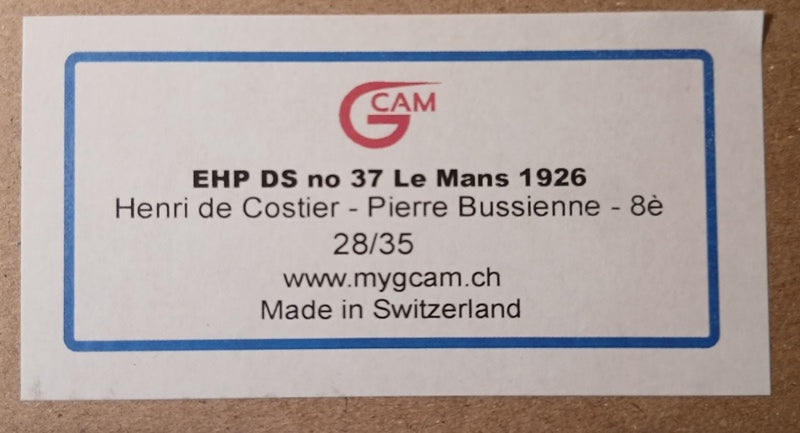 GCAM 1:43 - EHP DS/L4 Cime Le Mans '26 #37 Resin Kit to biult