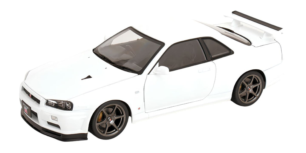 KK SCALE 1:12 - Nissan Skyline GT-R (R34) V-Spec II Cerchi OEM 2001 white **OPEN DOORS+ENGINE**
