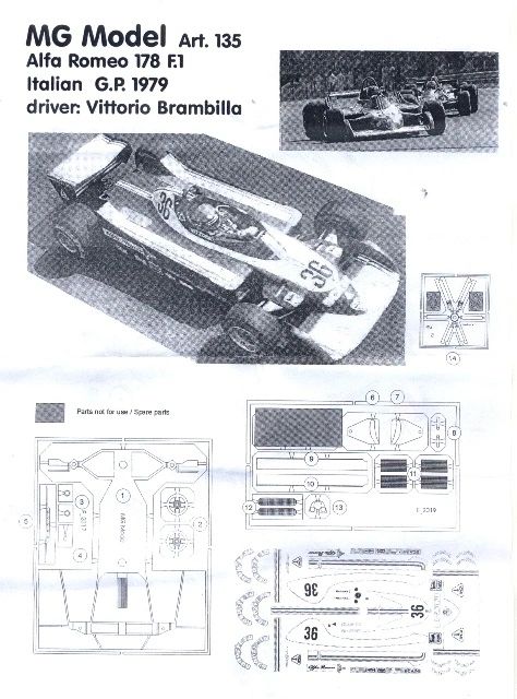 1-43 Alfa Romeo 178 F1 Italy GP '79 Monza #36 V.Brambilla Kit to built