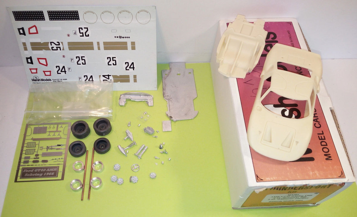 Marsh Models 1:43 - AMR Ford GT40 ALAN MANN 12h Sebring '66 #24-25 Resin metal kit to built
