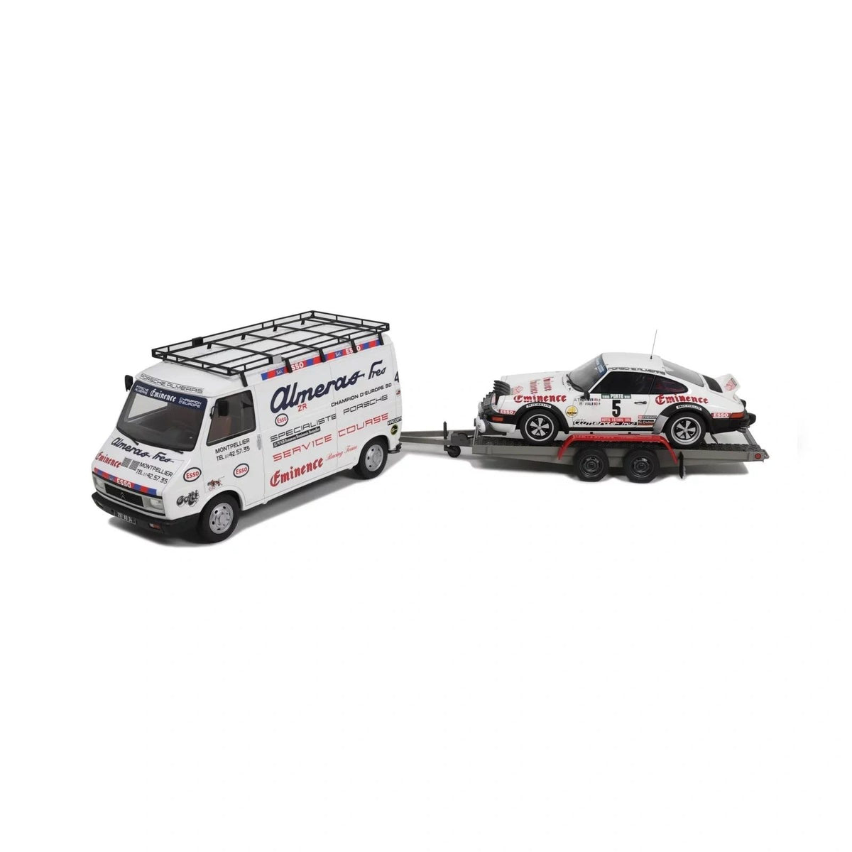 OTTOMOBILE 1:18 - Set Assistance Porsche 911 SC Gr.4 + Citroen C35 Almeras Rallye de Portugal 1981