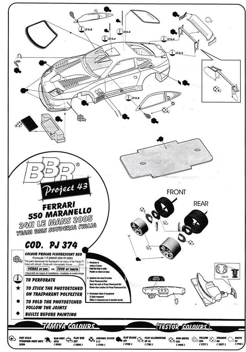 BBR 1:43 - Ferrari 550 Maranello BMS ITALIA Le mans 2005 #51 Resin metal kit to built