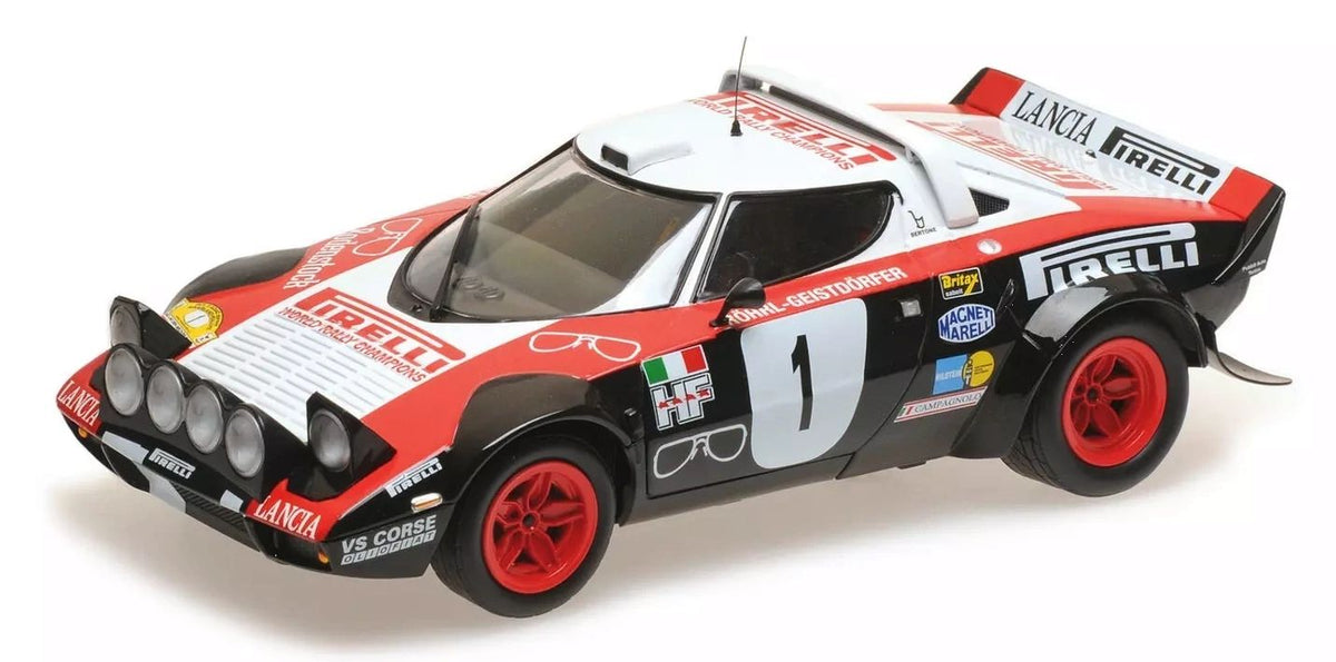 MINICHAMPS 1:18 - LANCIA STRATOS PIRELLI RÖHRL/GEISTDÖRFER WINNER DYNAVIT SAARLAND RALLYE 1978