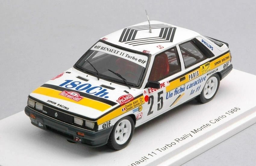 SPARK 1:43 - RENAULT 11 TURBO N.25 RALLY MONTE CARLO 1986 Oreille-Oreille S5570