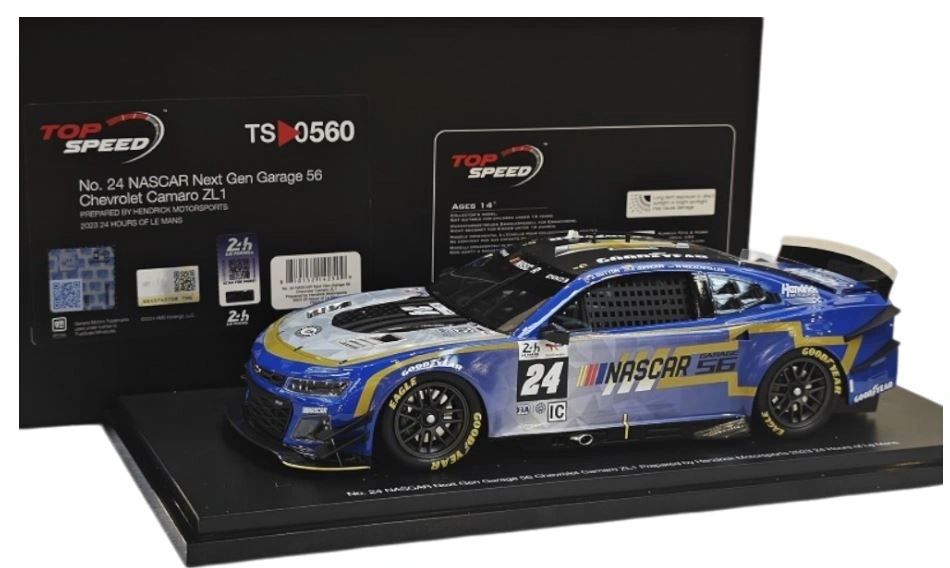 TOP SPEED 1:18 - CHEVROLET - CAMARO ZL1 5.9L V8 TEAM HENDRICK MOTOTRSPORTS N 24 24h LE MANS 2023 JENSON BUTTON - JIMMIE JOHNSON - MIKE ROCKENFELLER