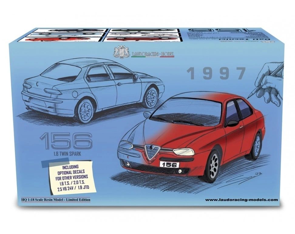 LAUDORACING - 1:18 ALFA 156 1.8 T.S. 1997 OPTIONAL 1.6 - 2.0 T.S. 1.9 JTD - 2.5 V6 24V Rosso Alfa
