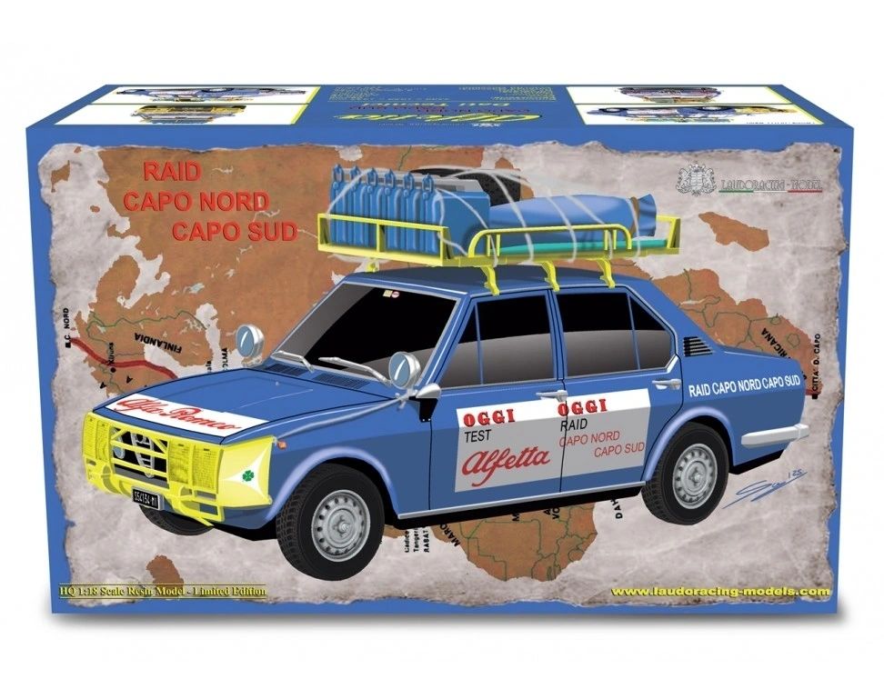 LAUDORACING - 1:18 ALFA ROMEO ALFETTA 1.8 Raid CapoNord-CapoSud 1973