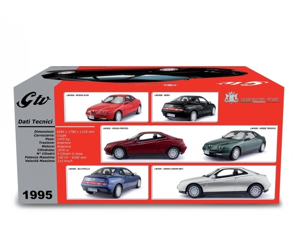 LAUDORACING - 1:18 Alfa Romeo GTV 2.0 T.Spark 16V 1995 Nero