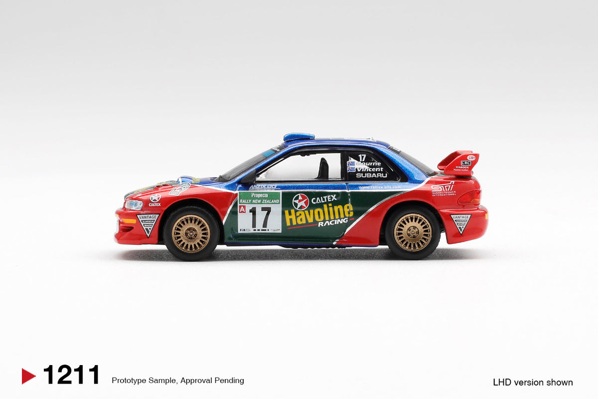MINI GT - 1:64 - SUBARU IMPREZA WRC98 #17 RALLY NEW ZEALAND 2000 BOURNE
